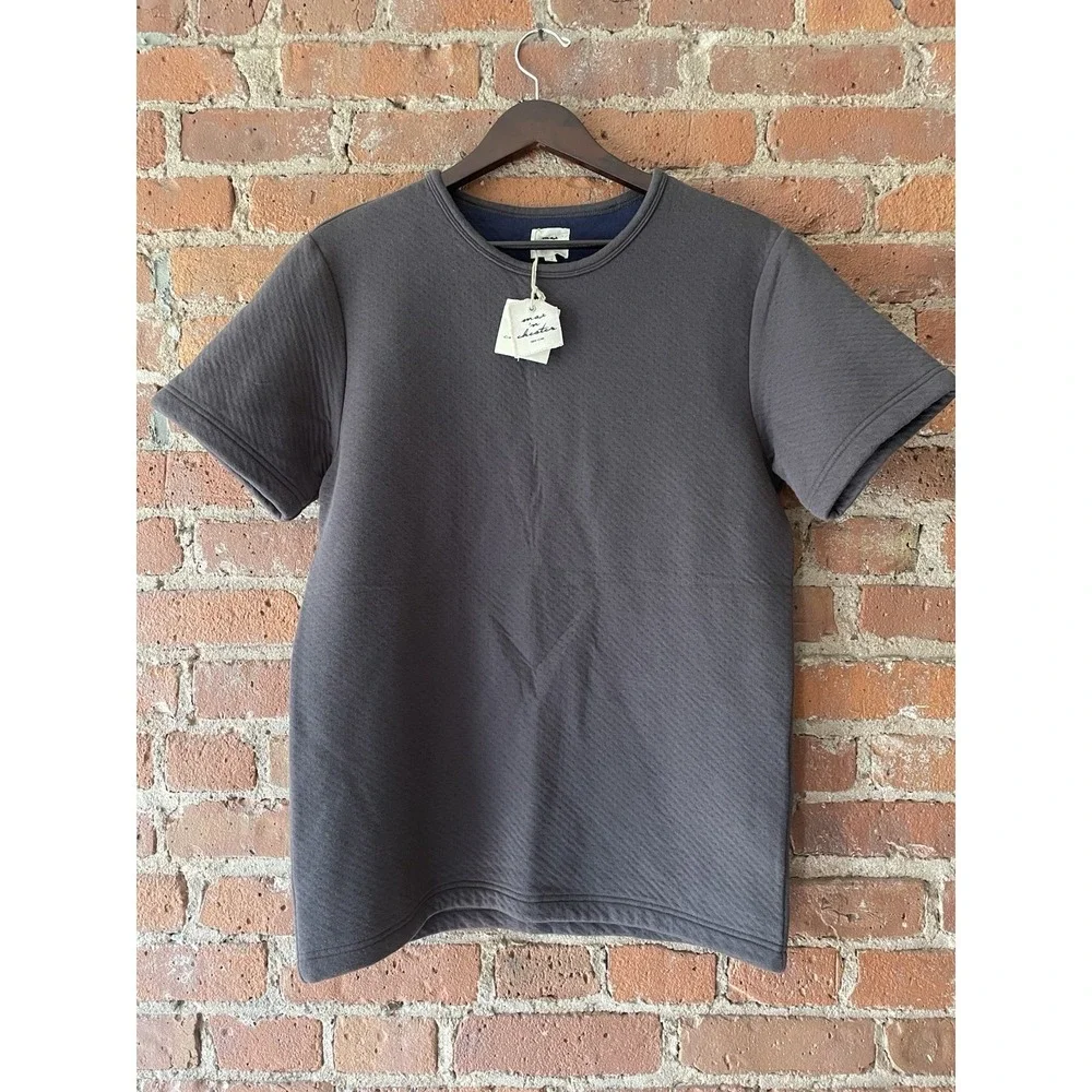 Max 'n Chester Men's Waffle Short Sleeve NWT‎ Grey Pullover Sweatshirt Sz M